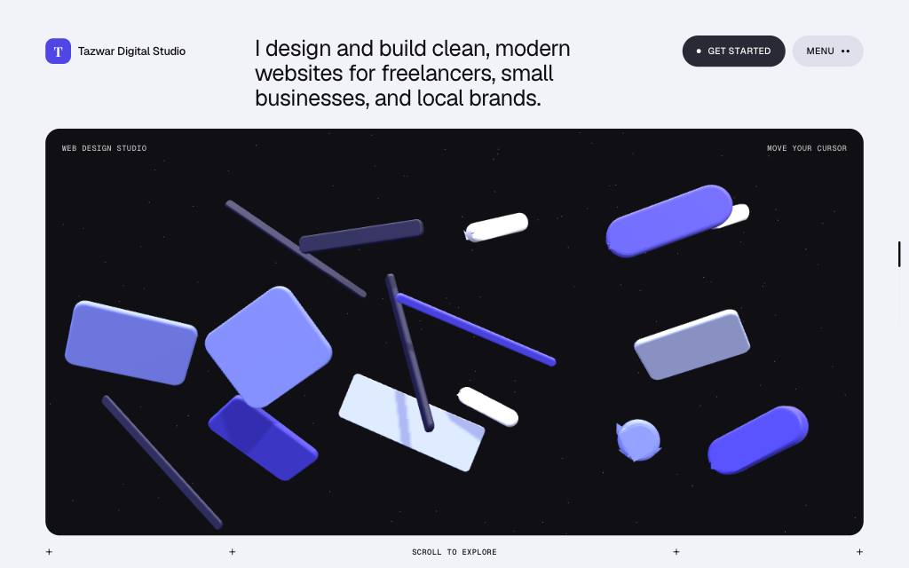 Preview of the Tazwar Digital Studio website